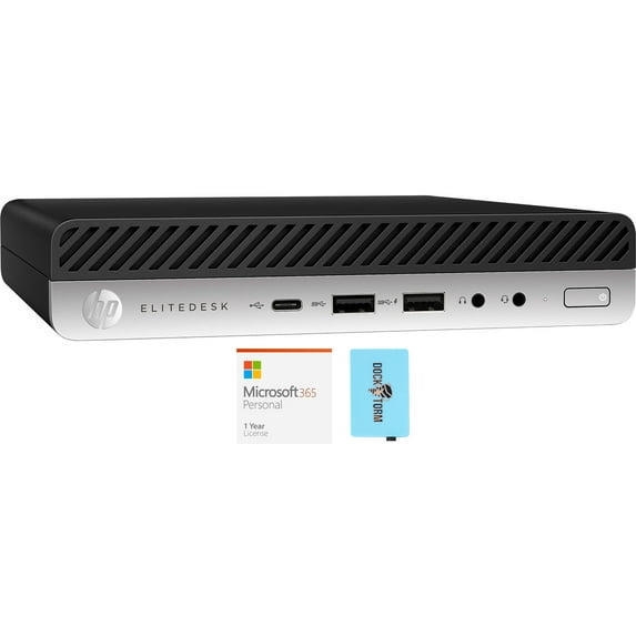 HP EliteDesk 800 G4 i5-8th School/Business Mini Desktop (Intel i5-8500T 6-Core, Intel UHD 630, 32GB RAM, 2TB PCIe SSD, Win 10 Pro) with Microsoft 365 Personal , Dockztorm Hub