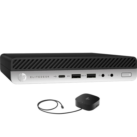 HP EliteDesk 800 G4 i5-8th School/Business Mini Desktop (Intel i5-8500T 6-Core, Intel UHD 630, 64GB RAM, 128GB PCIe SSD + 1TB HDD (2.5), Win 10 Pro) with G2 Universal Dock