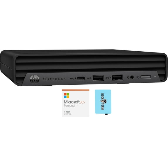 HP EliteDesk 800 G6 Business Mini Desktop (Intel i7-10700T vPro 8-Core, Intel UHD 630, 16GB RAM, 2TB PCIe SSD, Wifi, USB 3.2, Bluetooth, Win 11 Pro) with Microsoft 365 Personal , Dockztorm Hub