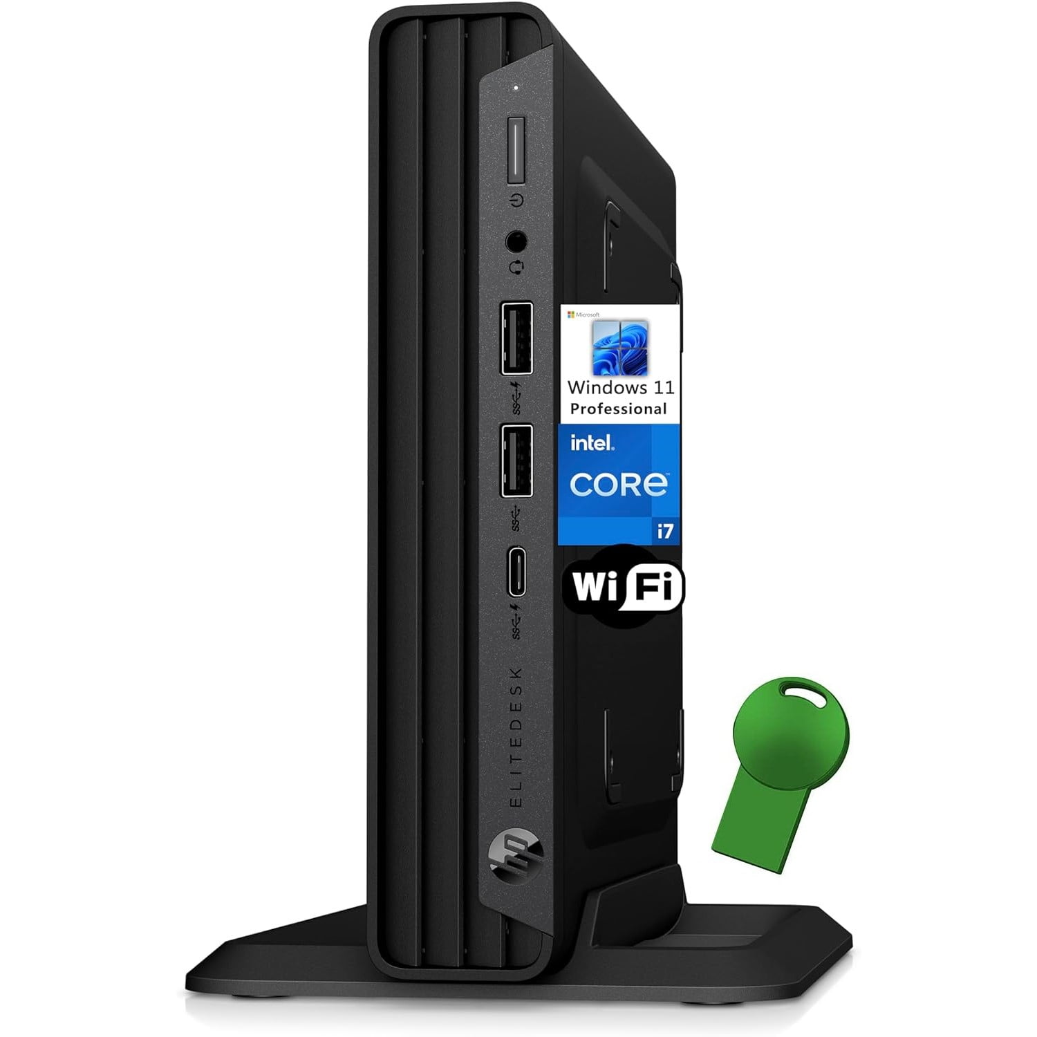HP EliteDesk 800 G8 Mini PC Business Desktop Computer, Intel Octa-Core i7-11700T, 16GB DDR4 RAM, 1TB PCIe SSD, WiFi, Bluetooth, Type-C, Keyboard and HP EliteDesk 800 G8 Mini PC Business Desktop Computer, Intel Octa-Core i7-11700T, 16GB DDR4 RAM, 1TB PCIe SSD, WiFi, Bluetooth, Type-C, Keyboard and