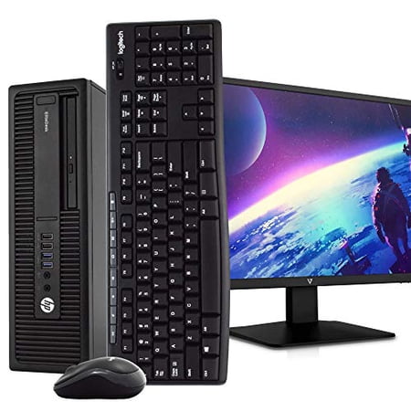HP EliteDesk 800G2 Desktop Computer PC, Intel Quad-Core i5, 500GB HDD Storage, 8GB DDR4 RAM, Windows 10 Pro, DVD, WiFi, New 24in Monitor, Wireless Keyboard and Mouse (used)