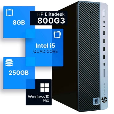 Restored HP EliteDesk 800G3 Desktop Computer Quad Intel i5 (3.2) 8GB DDR4 RAM 250GB SSD Solid State Windows 10 Professional Home or Office PC (Refurbished)