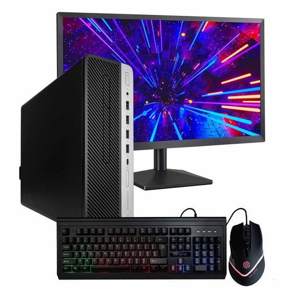 HP EliteDesk 800G4 Tower Desktop PC Computer | Hexa Core Intel i7 (3.4) | 16GB DDR4 RAM | 500GB SSD Solid State | Windows 11 | 24in LCD Monitor | Home or Office PC