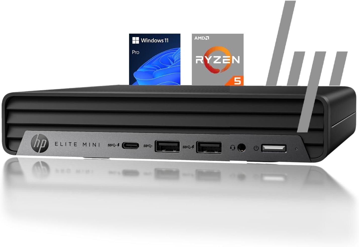 HP EliteDesk 805 G8 Mini Business Desktop, AMD Ryzen 5 5650G (6 Cores, Up to 4.4GHz), 16GB RAM, 256GB SSD, Dual 4K Support, USB-C, DP Port, Wi-Fi, Bluetooth, Windows 11 Pro, Keyboard & Mouse Included