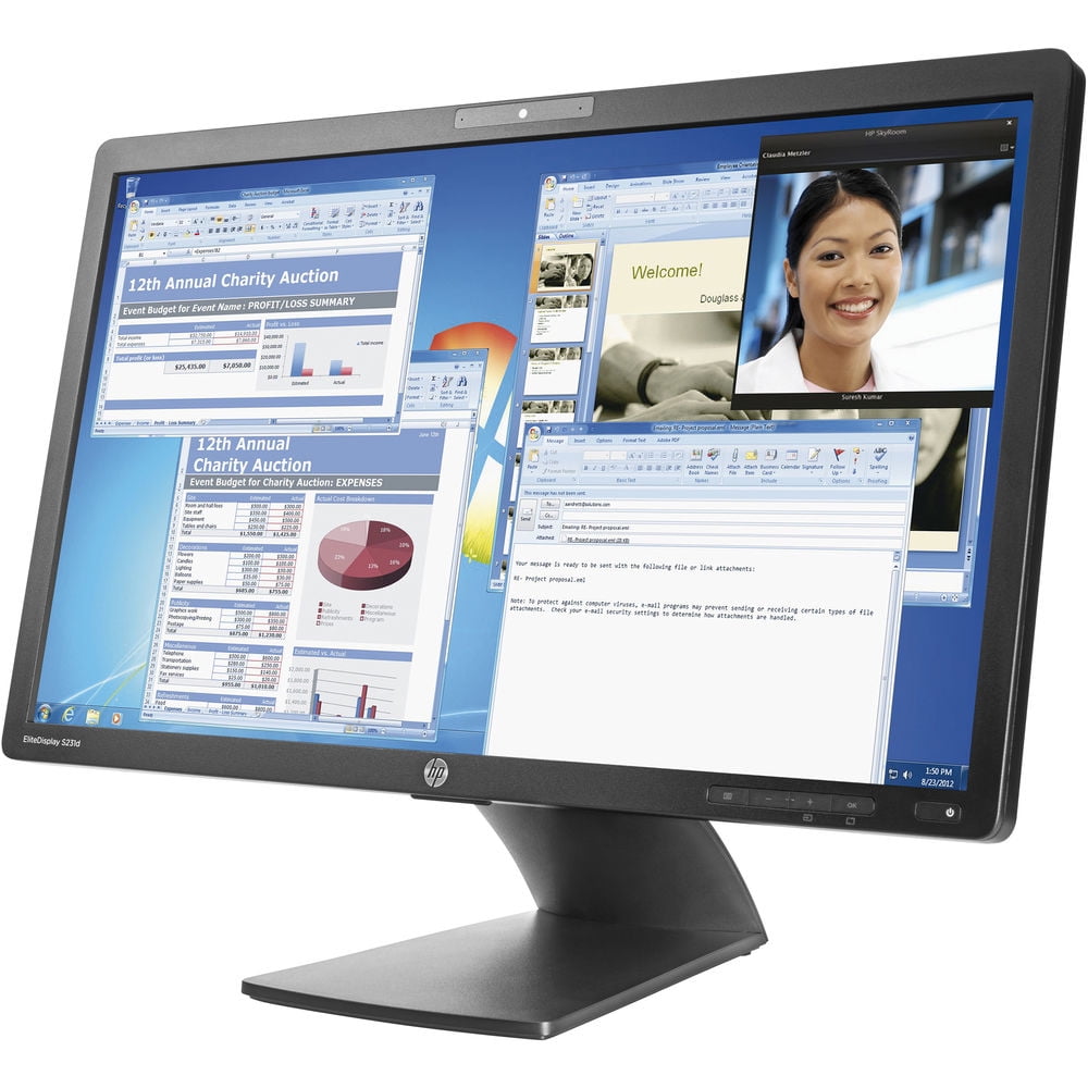 HP EliteDisplay S231D 23Inch FHD Monitor Builtin cam (Certified