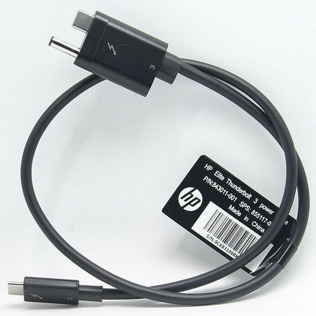 HP EliteThunderbolt 3 power cable (AC+USB Type-C to USB Type-C) P/N: 855117-00, 843011-001