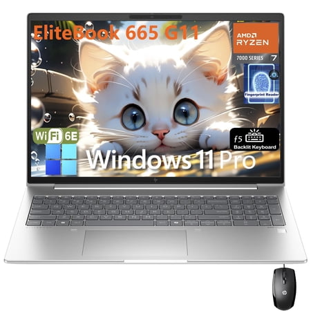 HP Elitebook 665 G11 16" FHD+ Business Laptop Computer, Octa-Core AMD Ryzen 7 7735U (Beat i7-1270P), 16GB DDR5 RAM, 1TB PCIe SSD, WiFi 6E, Backlit KB, Fingerprint Reader, Windows 11 Pro, Befectoy