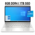 thumbnail image 1 of HP Envy 13 Business Laptop 13.3" FHD IPS 100% sRGB Display 11th Gen Intel Quad-Core i5-1135G7 8GB DDR4 1TB SSD Intel Iris Xe Graphics Backlit Keyboard Fingerprint Reader Bang & Olufsen Win10 Silver, 1 of 6