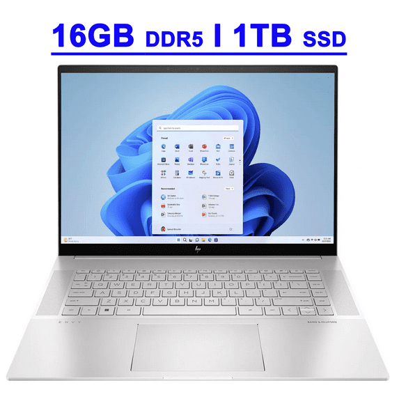 HP Envy 16 Premium Gaming Laptop 16" WQXGA IPS 120Hz Touchscreen (400nits 100% sRGB) Intel 14-core i7-13700H 16GB DDR5 1TB SSD GeForce RTX 4060 8GB Graphic Backlit Thunderbolt USB-C Win11 Silver