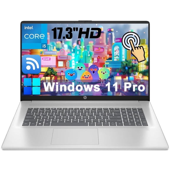 HP 17.3" HD+ Touchscreen [Windows 11 Pro] Business Laptop, Intel Core i5-1334U, 16GB RAM 512GB SSD, Wi-Fi 6, HDMI, Silver, w/Office Accessories