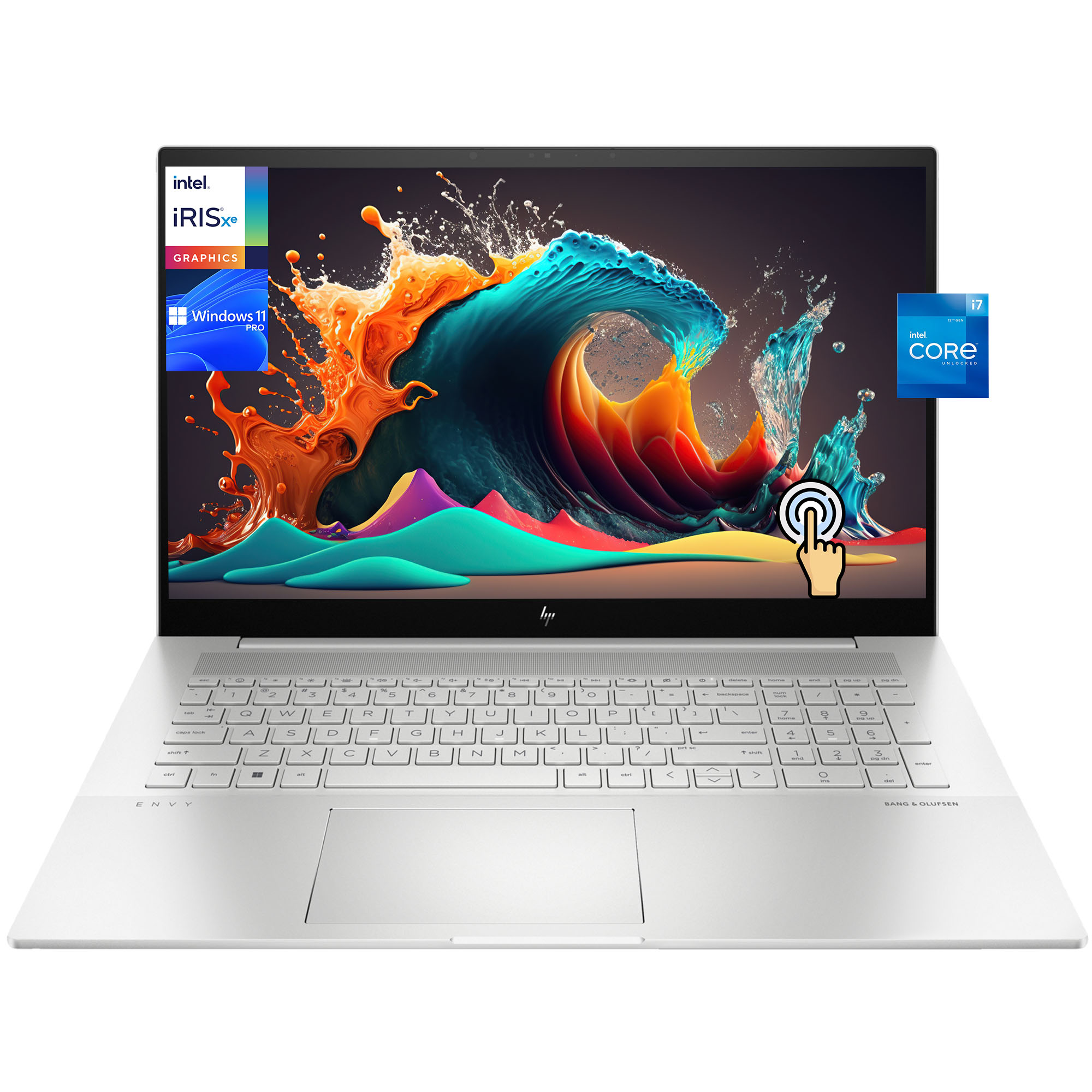 HP Envy 17 17.3" FHD Touchscreen [Windows 11 Pro] Business Laptop, Intel 12-Core i7-1260P, 32GB DDRR4 RAM, 2TB PCIe SSD, Iris Xe Graphic, Backlit KB, Wi-Fi6, Bluetooth 5.3, w/Office Accessories - image 1 of 6