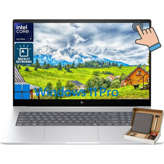 HP Envy 17.3" Touchscreen Laptop Computer, 16:10 FHD Display, Intel Core Ultra 7 155H, 64GB DDR5 RAM, 2TB SSD, Wi-Fi 7, Backlit KB, Numeric Keypad, Windows 11 Pro