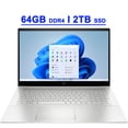 thumbnail image 1 of HP Envy 17 Premium Business Laptop 17.3" IPS Touchscreen (300 nits) 12th Generation Intel 12-Core i7-1260P Processor 64GB DDR4 2TB SSD Backlit Keyboard Thunderbolt USB-C USB4 HDMI B&O Win11 Silver, 1 of 6