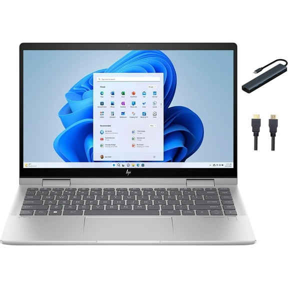 HP Envy 2-in-1 Laptop, 14" FHD IPS Touchscreen Display, Intel 10-Core i5-1335U, 8GB RAM, 1TB SSD, Backlit Keyboard, Fingerprint Reader, Windows 11 Home, Silver with Mazepoly Accessories