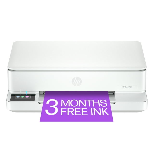 HP Envy 6152e Wireless All-in-One Color Photo Inkjet Printer, Scanner, Copier, 3 Months FREE Ink