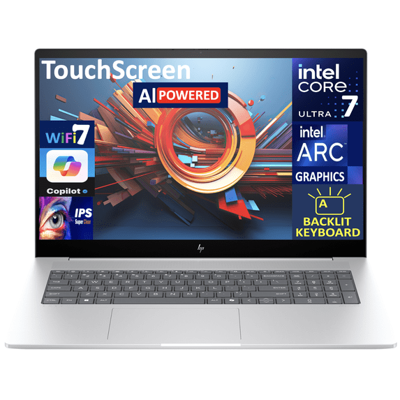 HP Envy AI Powered Laptop 17.3in Touchscreen IPS FHD Display (Intel Ultra 7-155H, 16GB DDR5, 4TB PCIe SSD, Intel Arc, Backlit KB, Thunderbolt 4, WiFi 7, Webcam, Bluetooth 5.4, Win 11 Home)