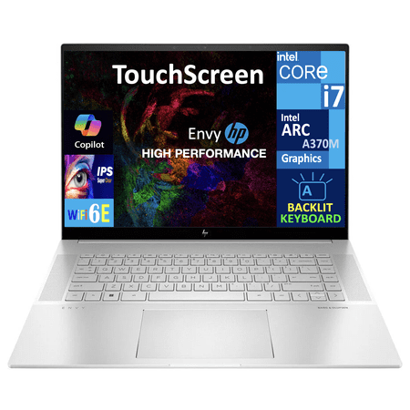 HP Envy HIGH PERFORMANCE Laptop 16.0in Touchscreen IPS WQXGA Display (Intel i7-13700H, 32GB DDR5, 2TB PCIe SSD, Intel ARC A370M, Backlit KB, 2 Thunderbolt 4, WiFi 6E, Webcam, Win 11 Home)