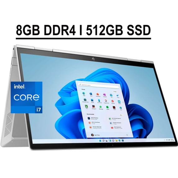 HP Envy X360 13 2-in-1 Business Laptop 13.3" FHD OLED Touchscreen 11th Gen Intel Quad-Core i7-1195G7 8GB DDR4 512GB SSD Intel Iris Xe Graphics Backlit KB Fingerprint B&O Thunderbolt WiFi6 Win11 Silver