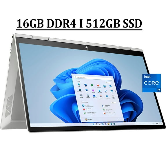 HP Envy X360 15 2-in-1 Business Laptop 15.6" FHD IPS 100% sRGB Touchscreen 12th Gen Intel 10-Core i7-1255U Processor 16GB DDR4 512GB SSD Backlit Keyboard B&O Audio Thunderbolt HDMI Win11 Silver