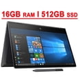 thumbnail image 1 of HP Envy X360 Premium 2 in 1 15 Laptop 15.6" FHD IPS Touchscreen AMD Octa-Core Ryzen 7 4700U 16GB DDR4 512GB SSD AMD Radeon Graphics Backlit Keyboard Fingerprint USB-C HDMI WIFI6 B&O Win10, 1 of 7