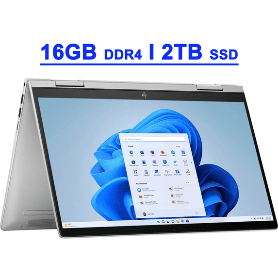 HP Envy X360 Premium 2-in-1 Laptop 14" FHD IPS Touchscreen 13th Gen Intel 10-Core i7-1355U 16GB DDR4 2TB SSD Intel Iris Xe Graphics Backlit Fingerprint USB-C B&O HP Fast Charge Win11 Silver