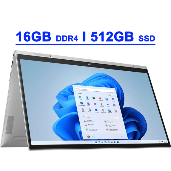 HP Envy X360 Premium 2-in-1 Laptop 15.6" FHD IPS Touchscreen 400nits 12th Gen Intel 12-Core i7-1260P 16GB DDR4 512GB SSD Backlit Fingerprint Thunderbolt4 B&O Long Battery Life Win11 Silver