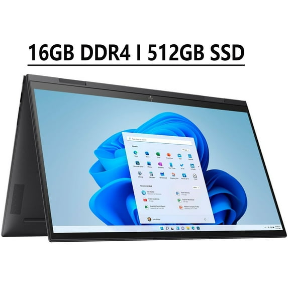 HP Envy x360 15 2-in-1 Business Laptop 15.6" FHD IPS Touchscreen AMD Hexa-Core Ryzen 5 5500U 16GB DDR4 512GB SSD AMD Radeon Graphics Backlit KB Fingerprint Reader HDMI USB-C B&O WiFi6 Win11 Black