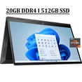 thumbnail image 1 of HP Envy x360 15 2-in-1 Business Laptop 15.6" FHD IPS Touchscreen AMD Octa-Core Ryzen 7 5700U 20GB DDR4 512GB SSD AMD Radeon Graphics Backlit Keyboard HDMI USB-C WiFi6 Win10 Black, 1 of 6