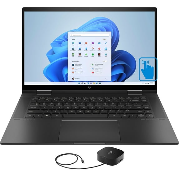 HP Envy x360 15-EY0 Home/Business 2-in-1 Laptop (AMD Ryzen 7 5825U 8-Core, 15.6in 60Hz Touch Full HD (1920x1080), AMD Radeon, 16GB RAM, Win 11 Home) with G2 Universal Dock