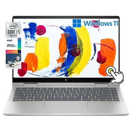 HP Envy x360 2-in-1 14" FHD IPS Touchscreen Laptop Intel Core i5-1335U(Beats i7-1260U) Backlit KB Fingerprint Reader, Windows 11 | Natural Silver (8GB RAM | 512GB SSD) (14 inch)