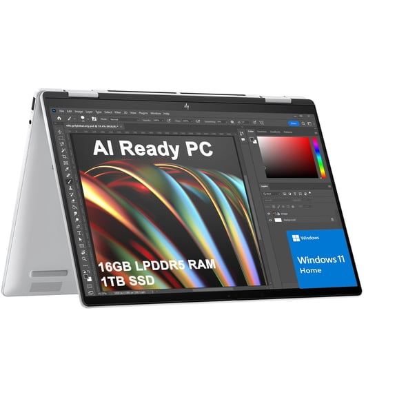 HP Envy x360 2-in-1 Laptop (14" FHD+ Touchscreen, AMD Ryzen 5 8640HS (> Intel i7-1255u), 16GB RAM, 1TB SSD), Creator, Photographer, Designer, Backlit, 5MP IR Webcam, Copilot, Win 11 Home, 2025 AI PC