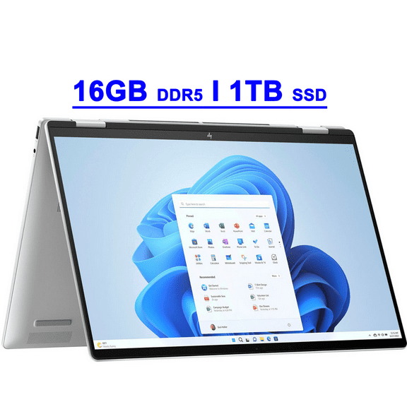 HP Envy x360 Premium 2-in-1 AI PC Laptop 16" WUXGA IPS Touchscreen Intel 12-core Ultra 7 155U 16GB DDR5 1TB SSD Backlit Thunderbolt USB-C Poly Studio Privacy Camera Win11