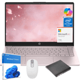 thumbnail image 1 of HP Essential 14" Laptop, Intel Celeron N150, 16GB RAM, 64GB eMMC, Windows 11 Home, Pink ,Gift Set, 1 of 6