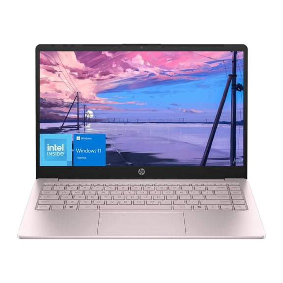 HP Essential 14" Laptop, Intel N150, 4GB RAM, 128GB eMMC, Windows 11 Home, Pink