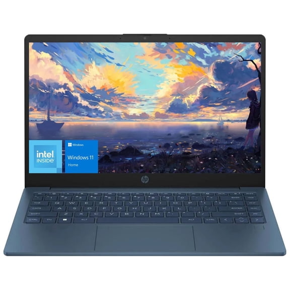 HP Essential 14" Laptop, Intel N150, 8GB RAM, 128GB eMMC, Windows 11 Home, Blue