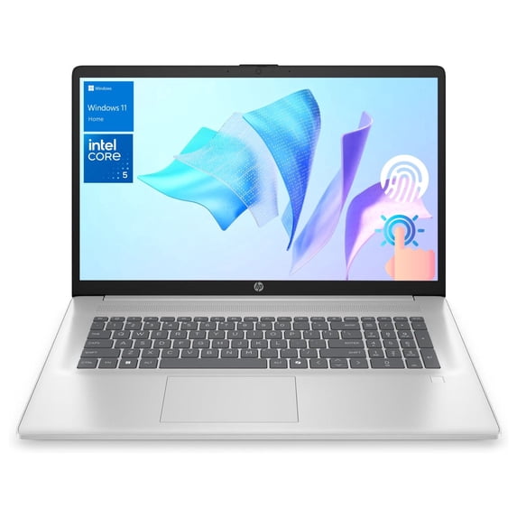 HP Essential 17.3" HD+ Touchscreen Laptop, Intel Core 5 120U, 16GB RAM, 1TB SSD, Windows 11 Home, Silver