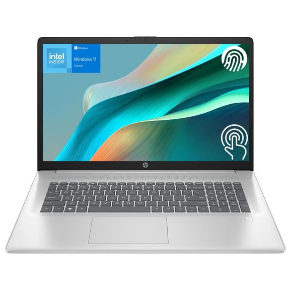 HP Essential 17.3" Touchscreen Laptop, Intel N100, 8GB RAM, 128GB eMMC, Windows 11 Home, Blue