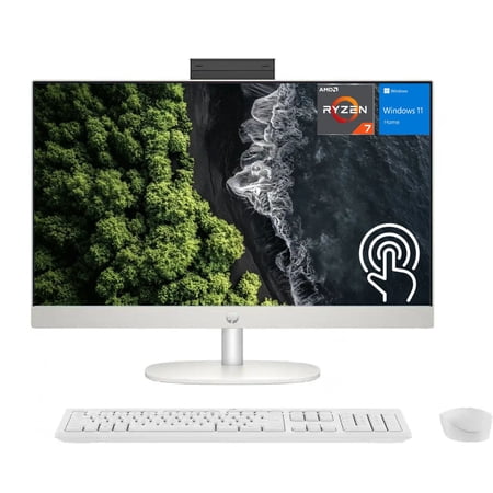 HP Essential 23.8" FHD Premium All-in-One, AMD Ryzen 7 7730U, 16GB RAM, 512GB SSD, Windows 11 Home, White
