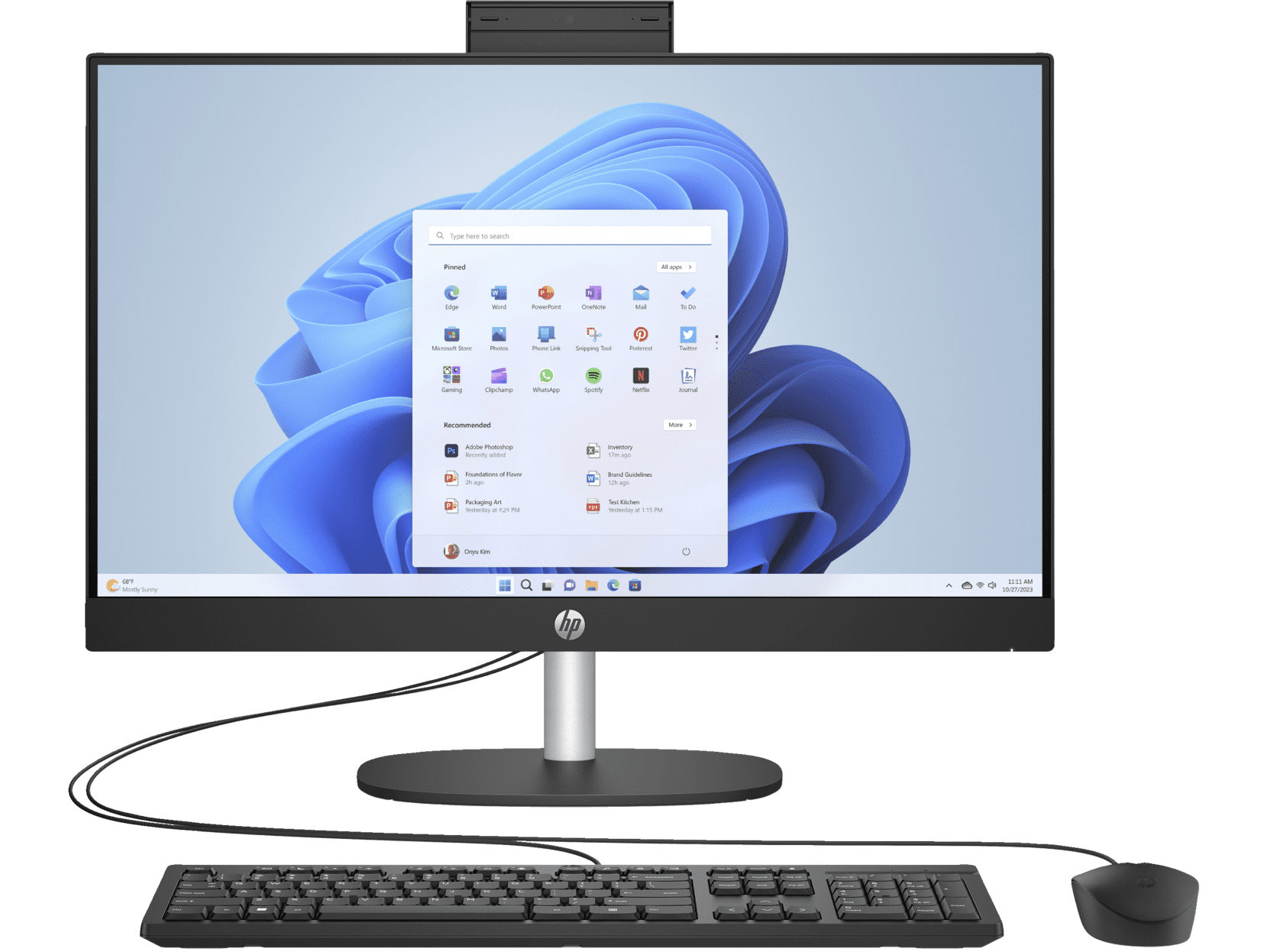HP Essential All-in-One Computer 23.8" FHD AMD Ryzen 3, 8 GB; 512 GB SSD