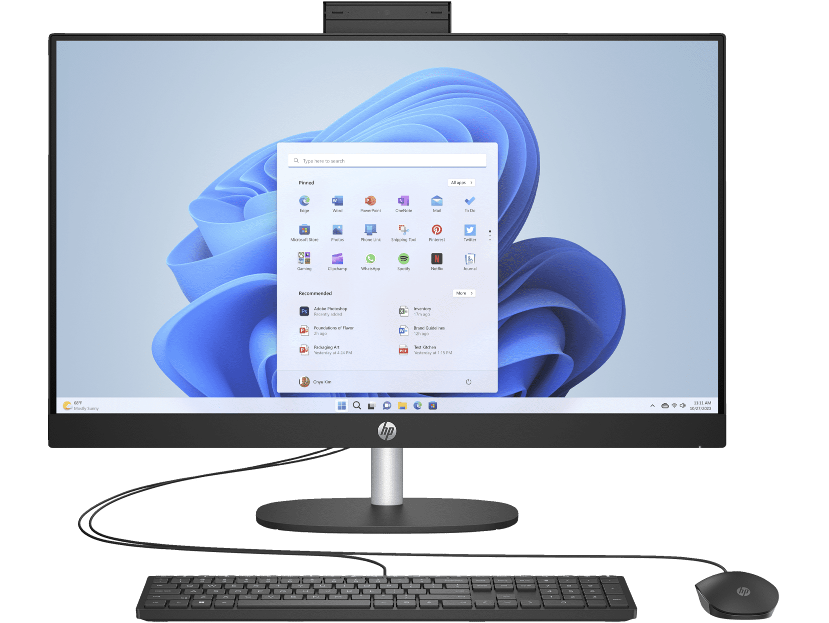 HP Essential All-in-One Computer 27" FHD AMD Ryzen 7, 16 GB; 1 TB SSD  Windows