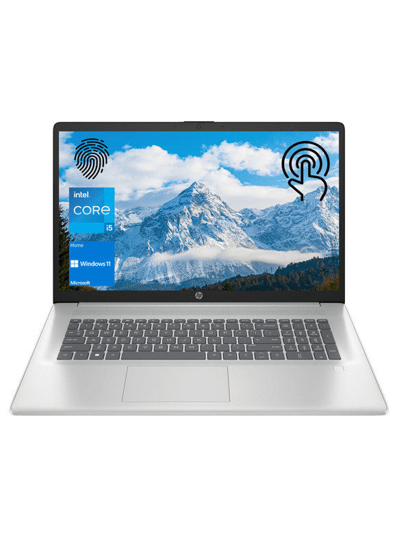 HP Essential Laptop, 17.3" HD+ Touchscreen, Intel Core i5-1335U, 8GB RAM, 512GB SSD, Backlit KB, HDMI, Wi-Fi 6, Fingerprint Reader, Windows 11 Home, Silver