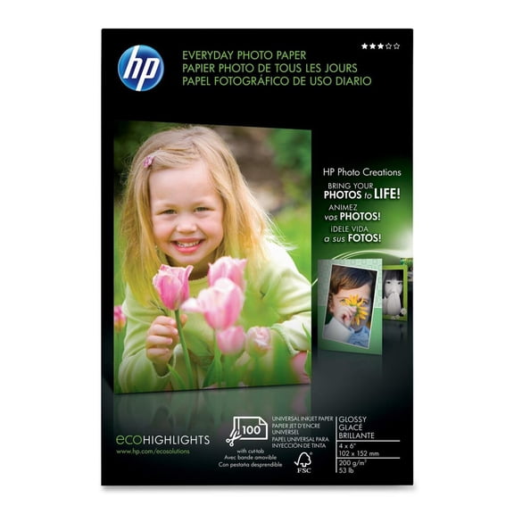 HP Everyday Inkjet Photo Paper, White