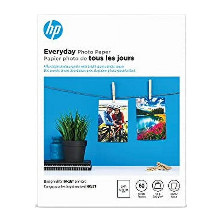HP Everyday Photo Paper, Glossy, 5x7 in, 60 sheets (CH097A) 