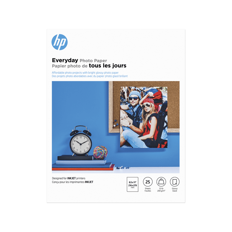 HP Everyday Glossy/ Semi Photo Paper 8x11” 100 & 4x6 Sheets Open