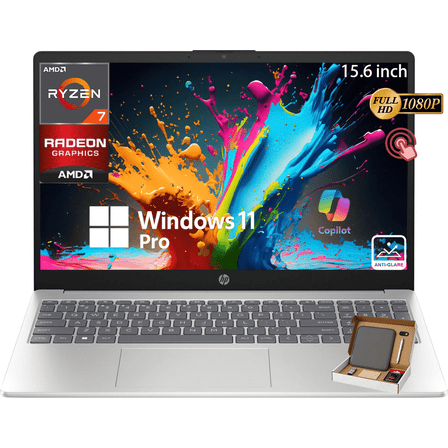 HP 17 inch Business Laptop - 17.3" FHD IPS Anti-Glare Display,6-Cores AMD Ryzen 5 7430U, AMD Radeon Graphics, 16GB RAM 512GB SSD, Wi-Fi 6, Windows 11 Pro