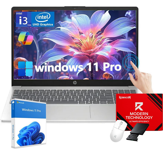 HP Flagship 15.6" Touchscreen Laptop, Intel Core i3-1315U Processor, 16GB RAM, 512GB SSD, lntel UHD Graphics, Wi-Fi, Windows 11 Pro, AI Copilot, for Business & Student