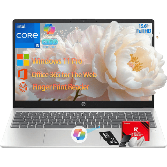 HP Flagship 15 Laptop Computer, 15.6" FHD IPS Anti-Glare Display, Intel 8-Core i3-N305, 24GB RAM|512GB SSD, WiFi 6, AI Copilot, Windows 11 Pro