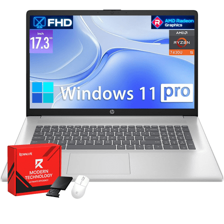HP Flagship 17 Laptop Business Computer, AMD Ryzen 5 7430U, 32GB RAM, 1TB SSD, 17.3 FHD IPS Display, AMD Radeon Graphics, Wi-Fi 6, Fast Charge, Windows 11 Pro