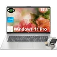thumbnail image 1 of HP Flagship 17 Laptop Computer - 17.3" 250 nits Display, Intel Core i3-N305, 32GB RAM, 1TB SSD, Windows 11 Pro, Numeric Keypad, Wi-Fi 6, Copilot, 1 of 7