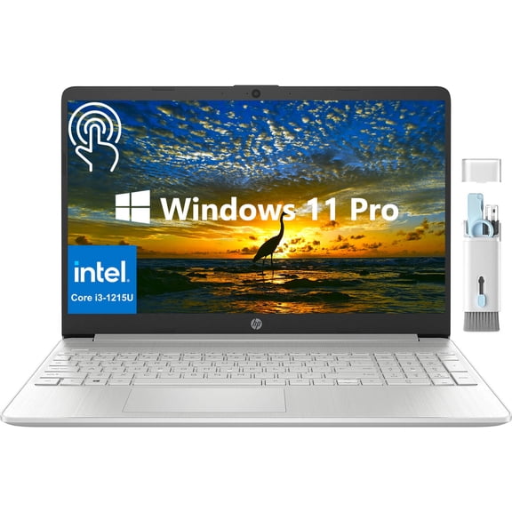 HP Flagship Laptop Touchscreen, 15.6" HD Business, Intel Core i3-1215U, 32GB RAM, 2TB SSD, Intel UHD Graphics, Wi-Fi, Bluetooth, Webcam, SD Card Reader, Numeric Keypad, Windows 11 Pro, Cleaning Brush